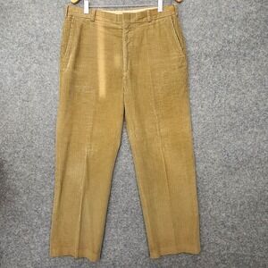 Vintage HART MARX Corduroy Pants Men 34x29 Camel LORD TAYLOR Water Repellent USA